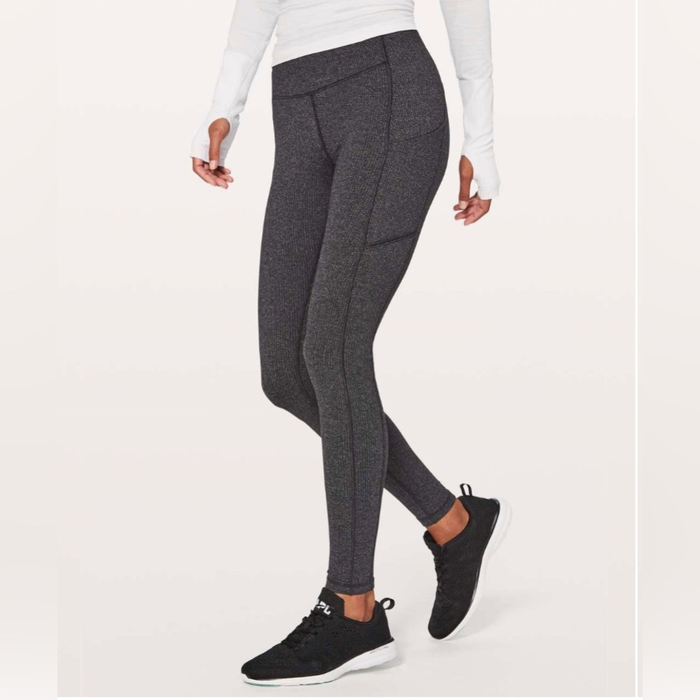Lululemon Speed Up Tight *28" in Power Luxtreme Variegated Knit Heathered Black